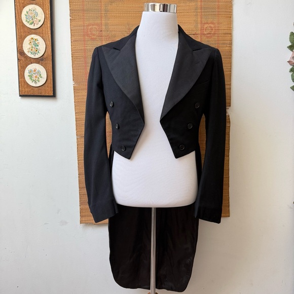 Vintage Edwardian Black Tailcoat Formal Dress Jacket